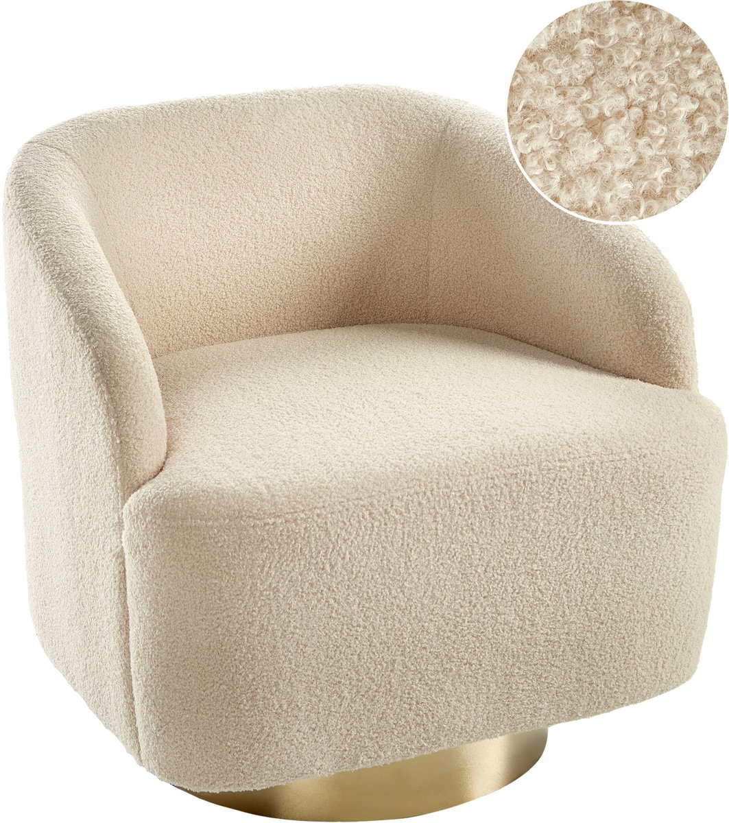 BELIANI LAVIK - Fauteuil - Beige - Bouclé