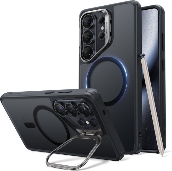 Étui ESR Convenant pour Samsung Galaxy S26 Ultra - Classic Hybrid HaloLock - Compatible avec MagSafe / Qi2 et ESR HaloLock - Coque arrière avec support - Kickstand caméra - Zwart