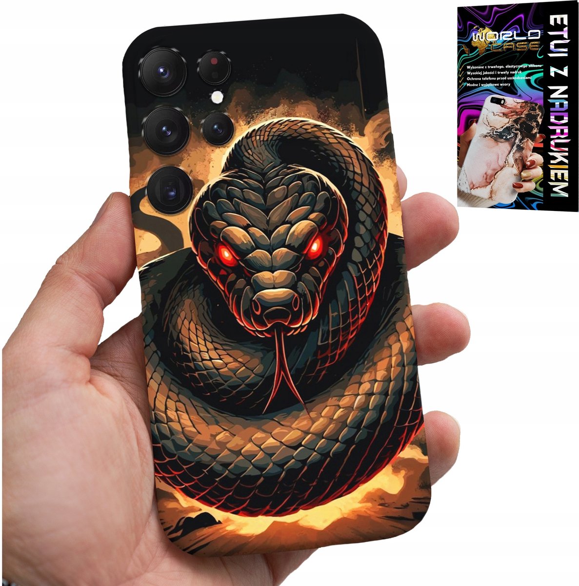 HOESJE VOOR SAMSUNG GALAXY S25 ULTRA - SLANG, COBRA RATTLESNAP HOESJE + FILM