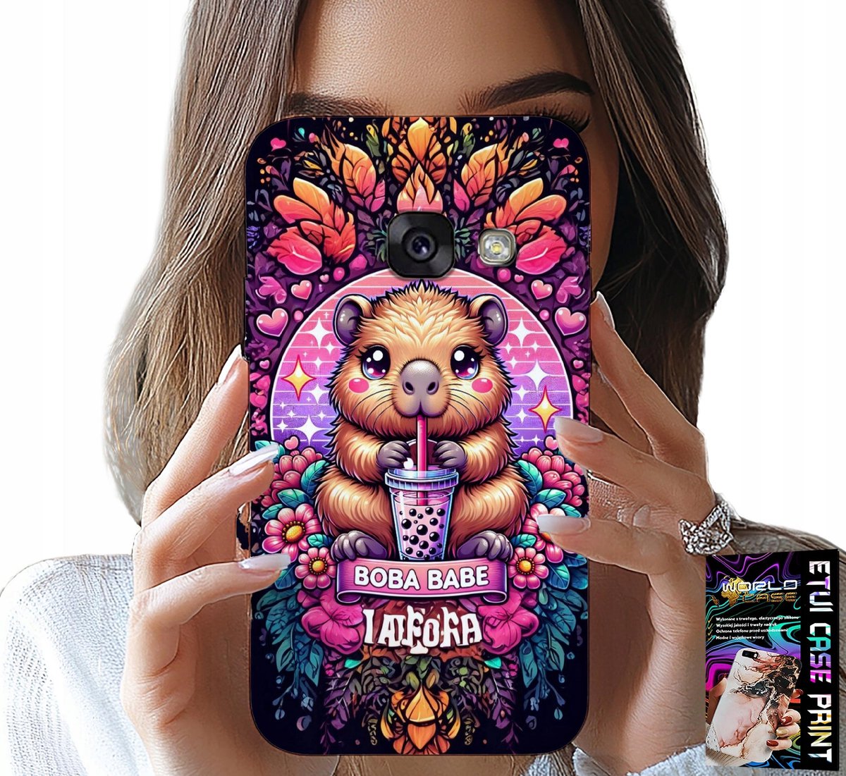 HOESJE VOOR SAMSUNG A5 2017 - SCHATTIGE CAPYBARA MET SHEIK, SUPER PATRONEN