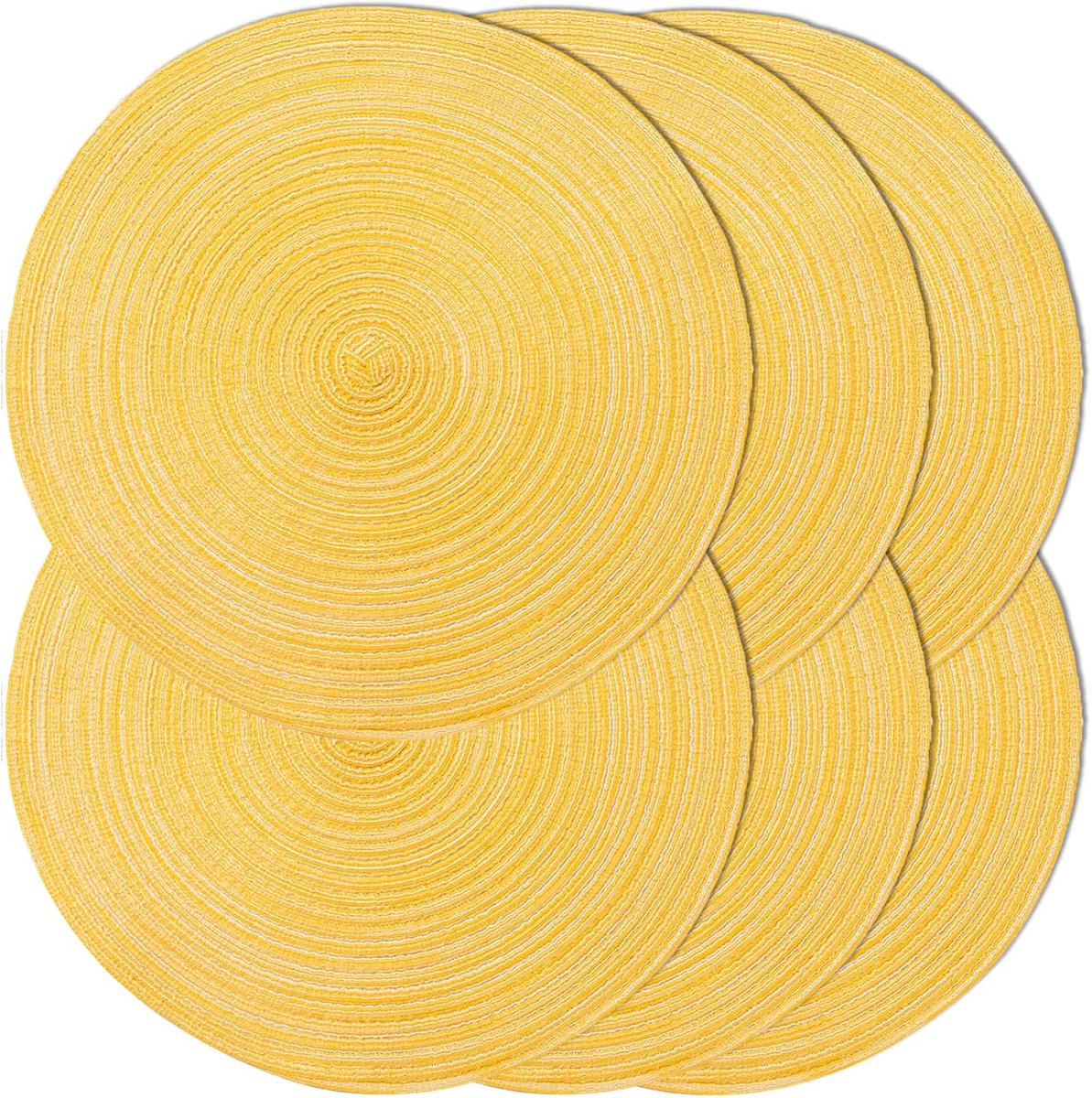 Ronde Placemats - Tafelmatten - Eettafel Beschermen - Hittebestendig - 38 cm - Geel