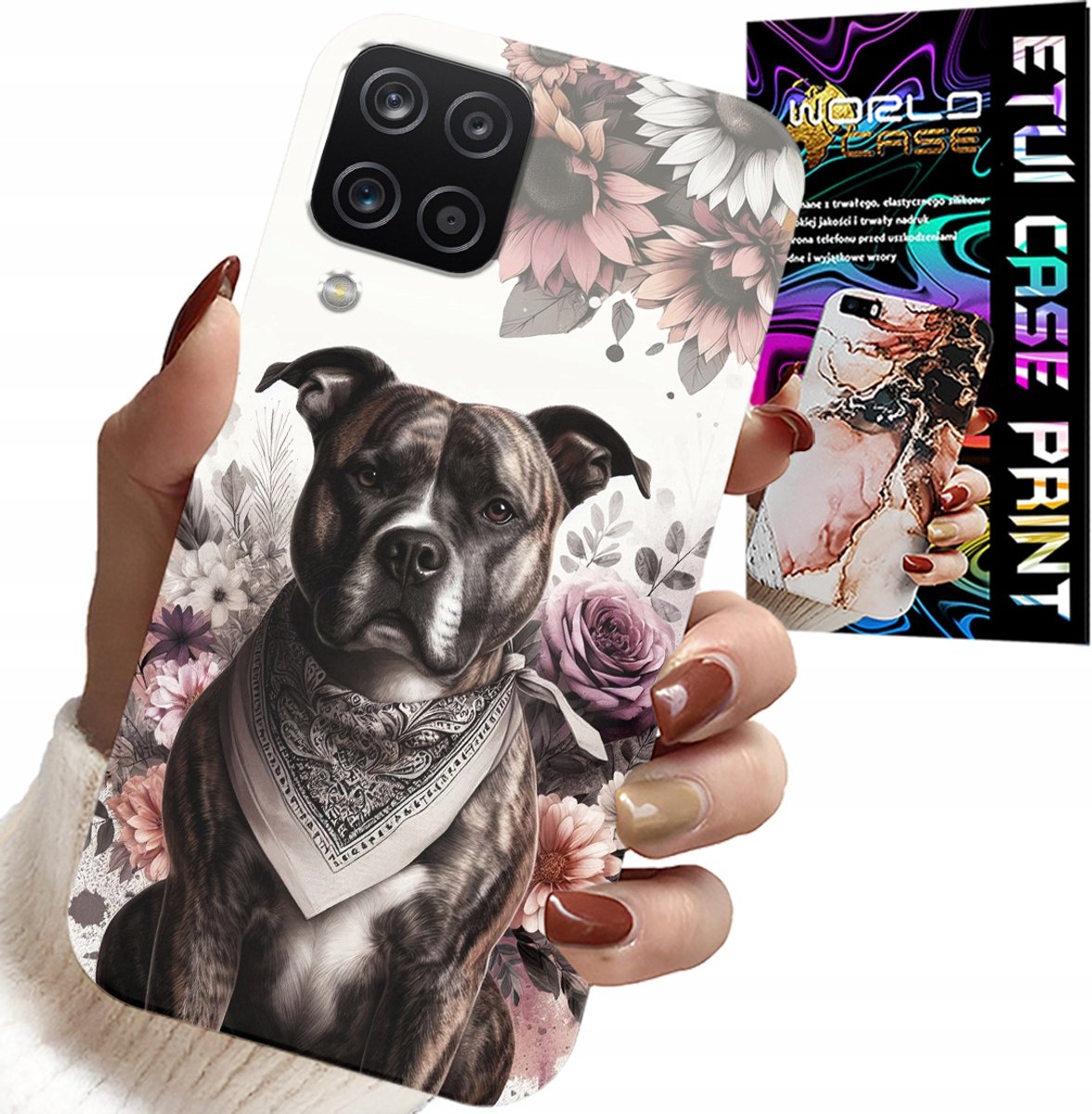 HOESJE VOOR SAMSUNG A12 / M12 - ACHTERKANT MET PITBULL-MOTIEF