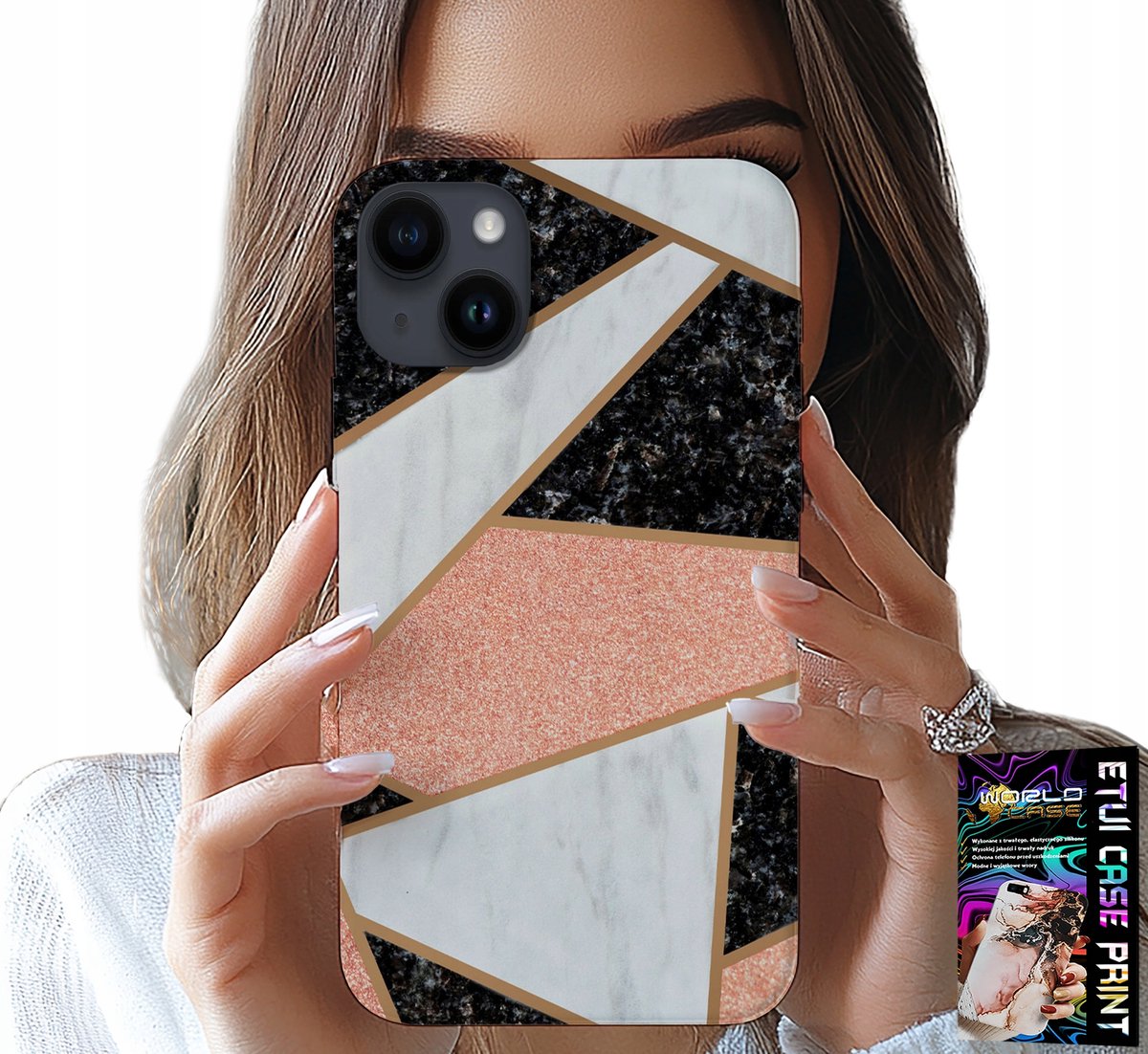 HOESJE VOOR IPHONE 15 PLUS - ELEGANT EN MODIEUS DESIGN HOESJE + GLAS