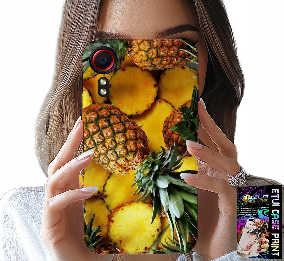 HOESJE VOOR SAMSUNG GALAXY XCOVER 7 - ANANASVORMIGE BEHUIZING + GLAS