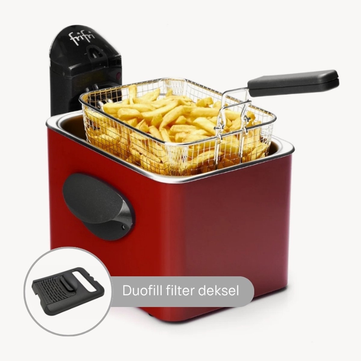 Bol.com Frifri Expert Duofil F1905RDUO Frituurpan 3,5L | 3200W | DUOFIL Anti-Geur-Vet Filter | Metalen Behuizing | Koude Zone | ... aanbieding
