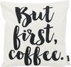 Sierkussen But First, Coffee - Collection Plein air/ Outdoor | 45 x 45 cm | Coton / Polyester