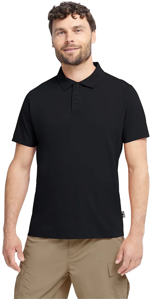 Jack Wolfskin Travel Korte Mouw Poloshirt M Man Zwart