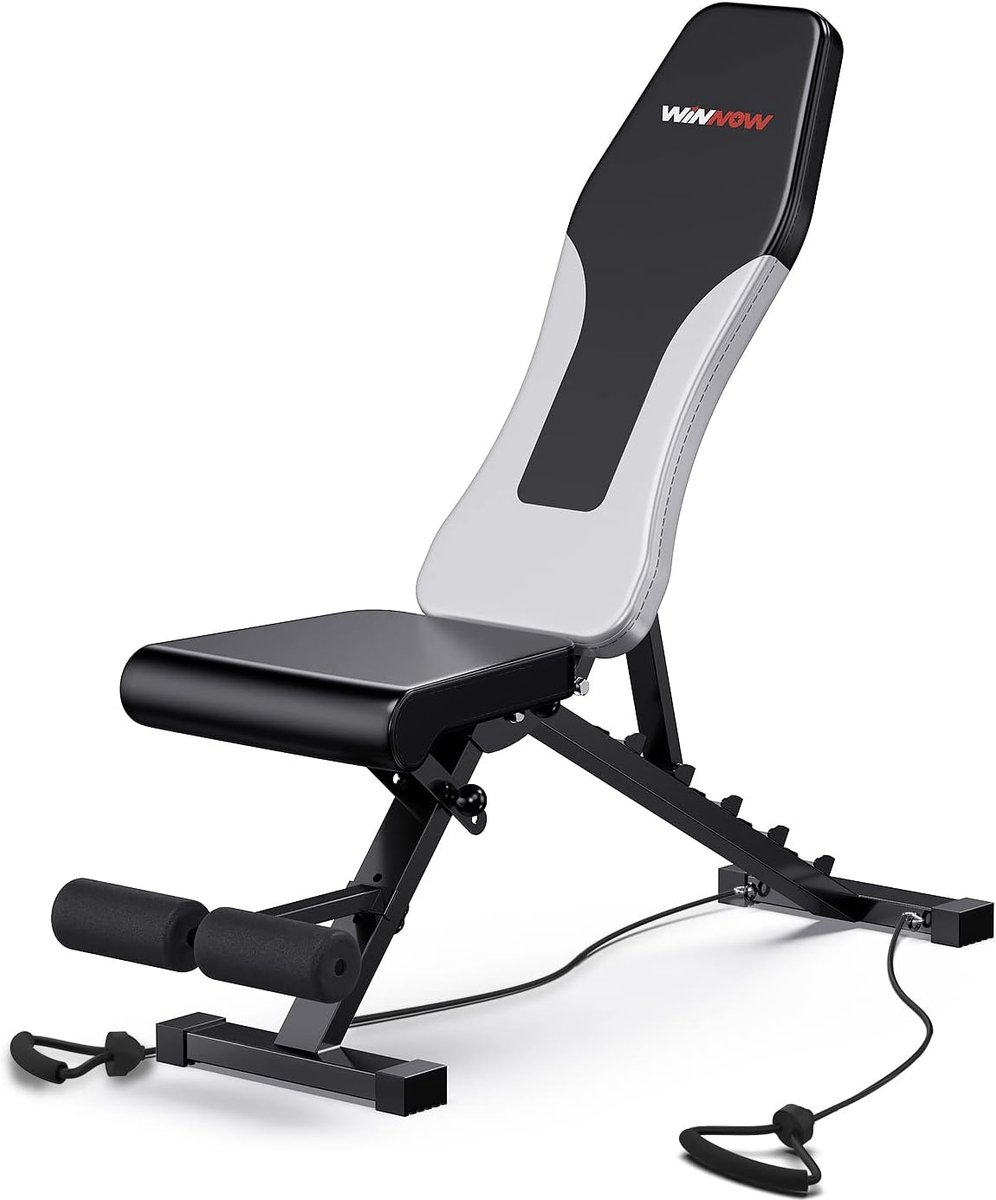Halterbank Opvouwbaar - Fitness Bank - Kracht Training - Verstelbare Rugleuning - 101x35x43 cm - Zwart