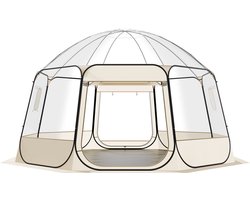 VEVOR Tente Bulle Pop-Up, 458 X 432 X 230 cm, Tente de Camping Transparente, Tente Dôme Igloo de Jardin avec Fenêtres, Tente de Sport, Vue Panoramique à 540°, pour 12-15 Personnes, Terrasse, Jardin