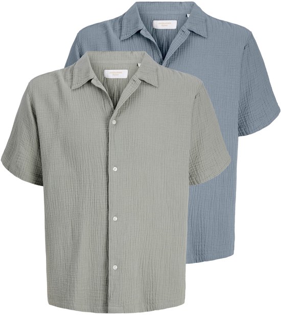 JACK&JONES ORIGINALS - JORNANTUCKET DOUBL CLOTH SHIRT SS 2PK MP Heren Overhemd