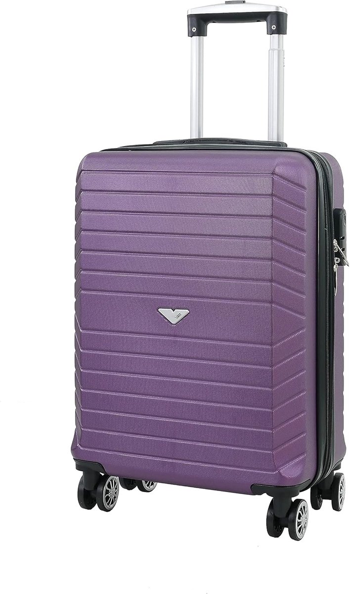 Koffer - Reisbagage - Weekendtrip - Hardcase met 8 wielen - 55x39x22cm - Pruim