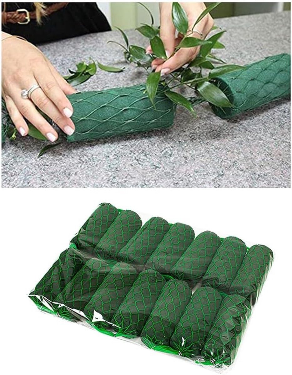 Ronde groene schuimrubber voor bloemen - 14 stuks, steekschuim voor bloemstukken en decora