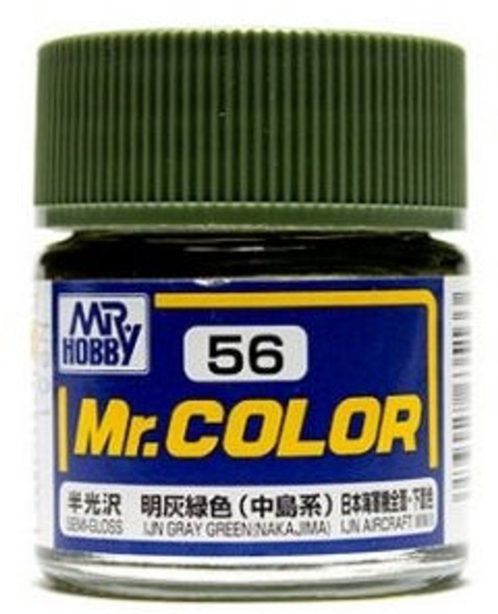 Gunze Mr. Hobby C-056 - Mr. Color 10 ml Ijn Gray Green Nakajima - Lacquer Modelbouwverf