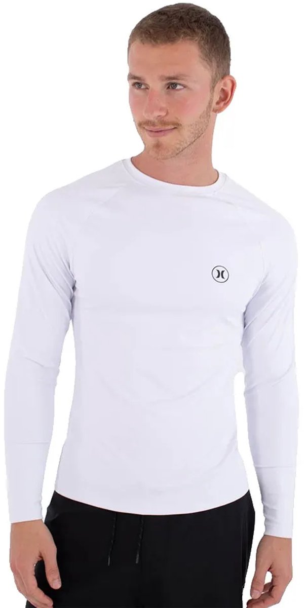 Hurley Slim Fit Icon Circle Rash Guard Met Lange Mouwen Man Wit