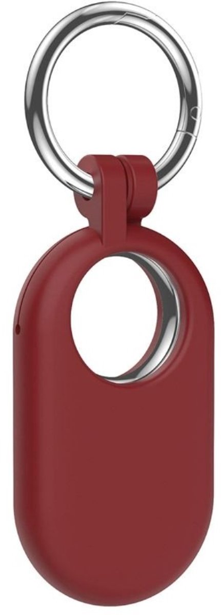 New Age Devi - Beschermhoes geschikt voor Samsung SmartTag 2 - Donkerrode siliconen sleutelhanger