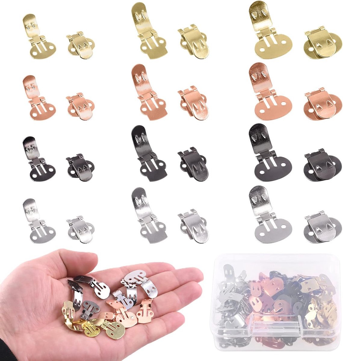 Lege Schoenclips - Platte Clips - Doe-het-zelf Decoratie - Roestvrij Staal - 3 Maten - Goud