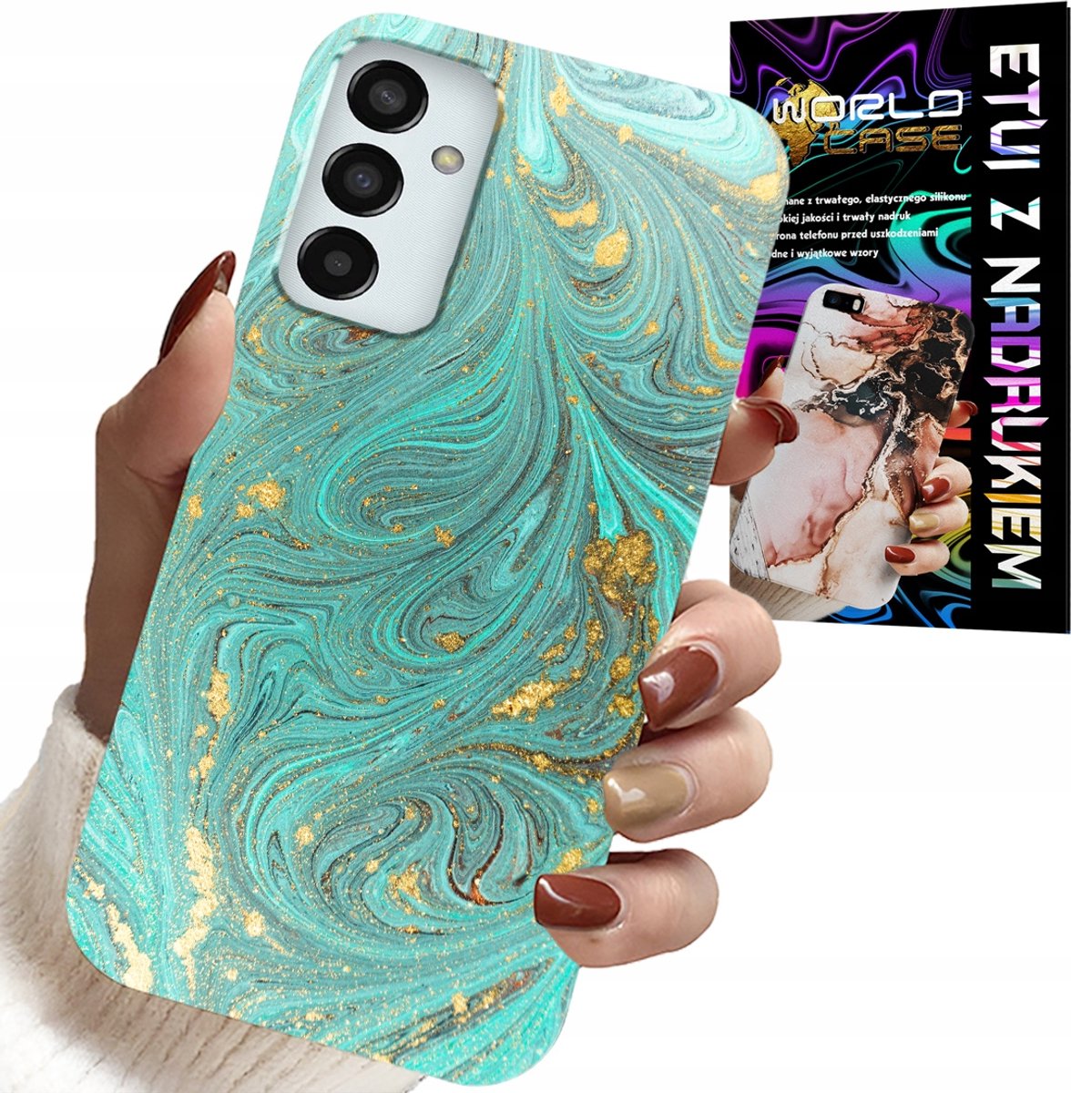 HOESJE VOOR SAMSUNG GALAXY M13 4G - MARMERPATROON + GEHARD GLAS