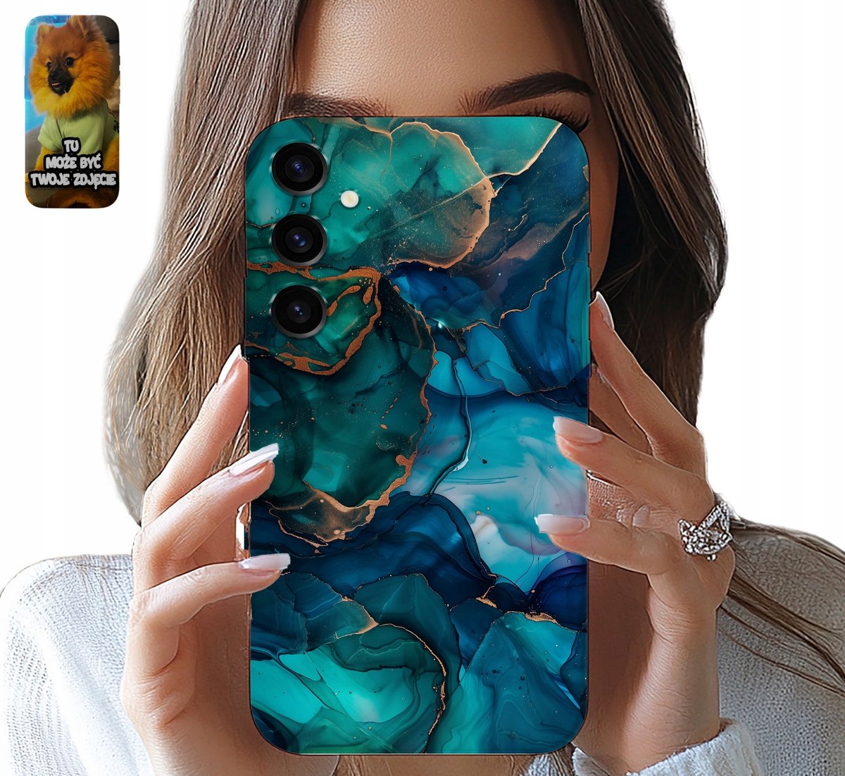 Hoesje voor Samsung Galaxy S24 Fe met elegant marmerpatroon en glas
