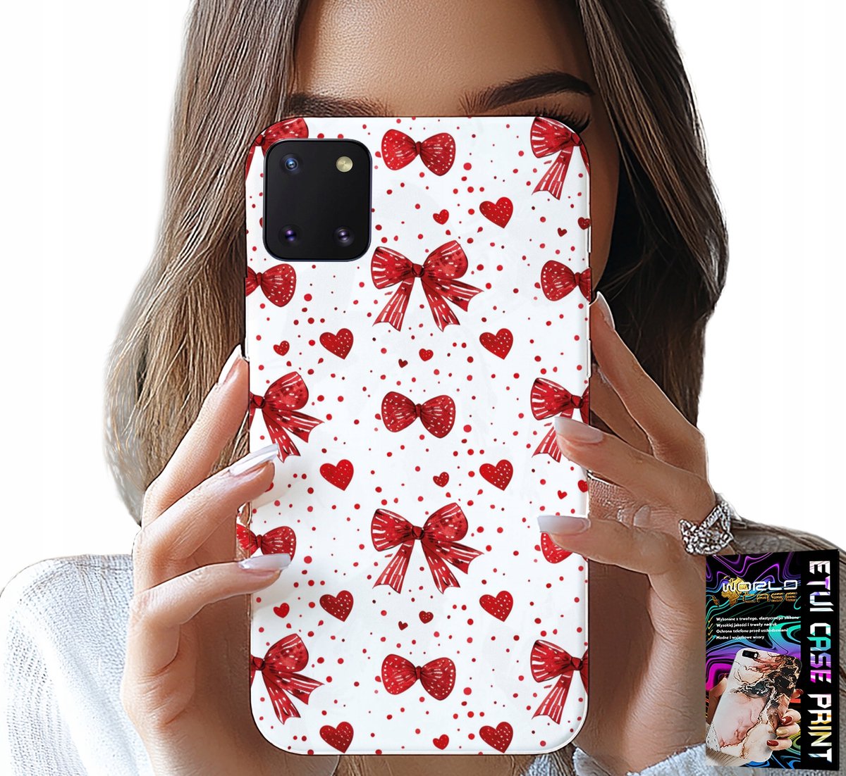 HOESJE VOOR SAMSUNG GALAXY A81 - RODE LINTEN MET MODIEUZE PATRONEN