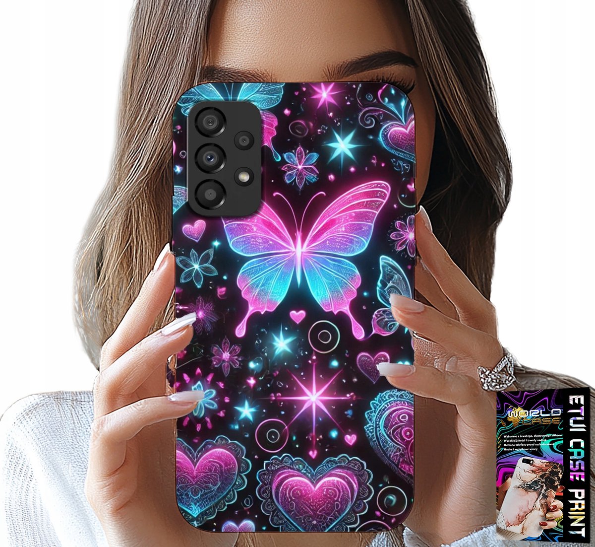 HOESJE VOOR SAMSUNG GALAXY A33 5G - KLEURRIJK VLINDER- EN HARTMODE HOESJE