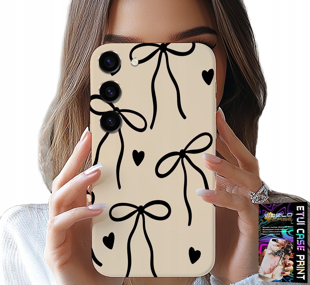 HOESJE VOOR SAMSUNG GALAXY S23 PLUS - BEIGE KOMMEN MET STIJLVOLLE PATRONEN