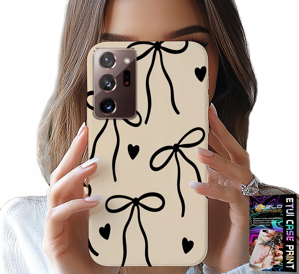 HOESJE VOOR SAMSUNG NOTE 20 ULTRA - BEIGE KOMMEN MET STIJLVOLLE PATRONEN