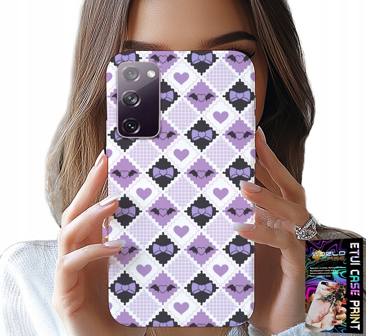 HOESJE VOOR SAMSUNG GALAXY S20 LITE - MODIEUZE STRIK MET HARTJES + GLAS