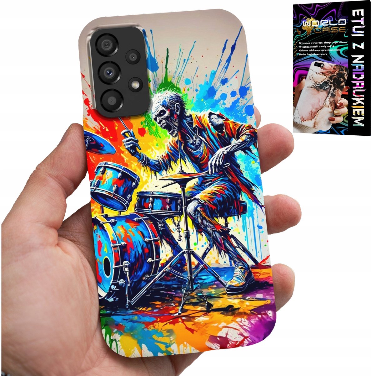 HOESJE VOOR SAMSUNG GALAXY A53 5G - ROCK DRUMS DRUMS SKELETON COVER