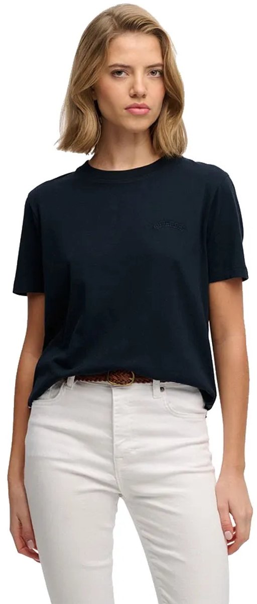 Superdry Essential Logo Geborduurde T-shirt Dames T-shirts Marineblauw