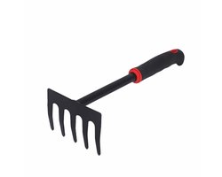 Tuinhark - Gereedschap voor het losmaken van gazon - Onkruidhark - Ijzeren hark - Onkruidverwijderaar - Ligt prettig in de hand - 28x11 cm - Geschikt voor het losmaken van de grond, cultiveren, tuinieren en onkruid wieden - Zilver