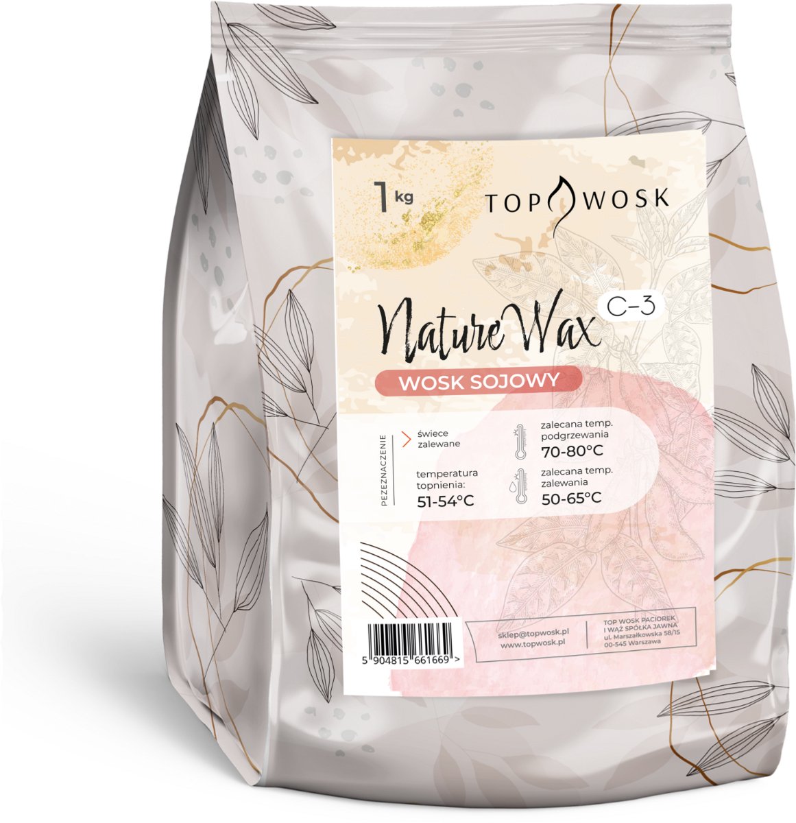 TopWosk C-3 Serie - Soja Wosk - 1kg - Biologisch Afbreekbaar - Niet Toxisch