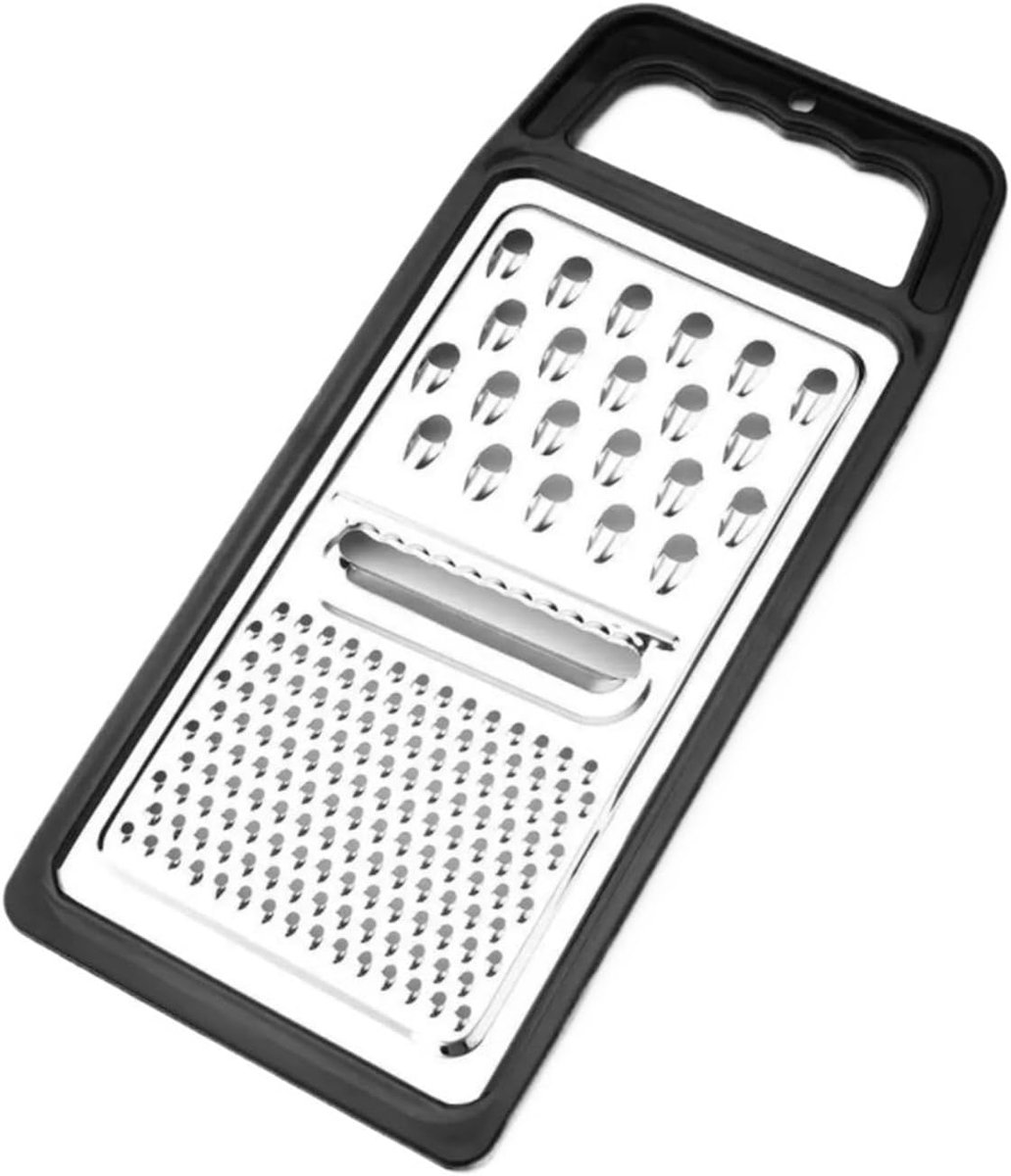Rasp - Multifunctionele roestvrijstalen snijmachine - Handmatige groentesnijder voor aardappelen, wortels en komkommers, keukenaccessoire (zwart)