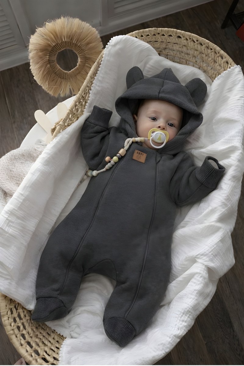 Dartomik - Baby Overall - Antraciet - Tweelaags - Twee Ritsen
