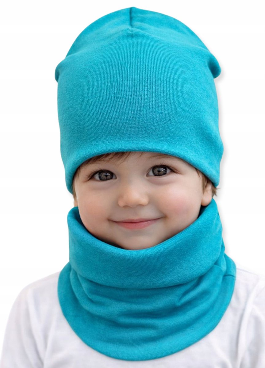 Dartomik - Babyset Muts en Halswarmer - Maat 34/38 - Katoen en Lycra