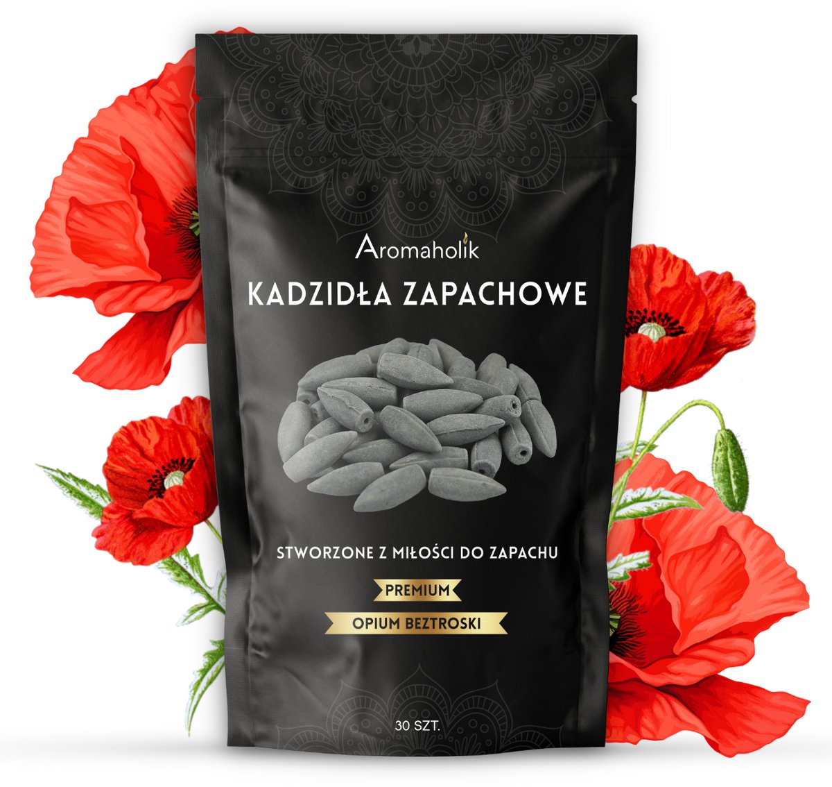 Aromaholik - Opium Kegelwierook - Natuurlijke Ingrediënten - XL - 30 stuks