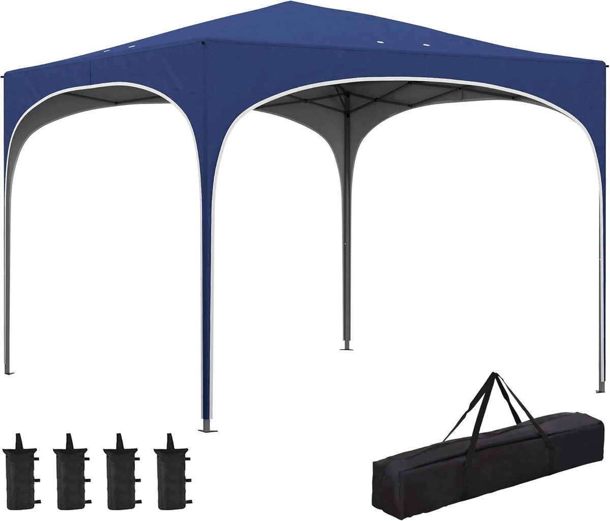 Opvouwbaar Paviljoen - Feesttent Tuinpaviljoen - Buitenfeestjes Organiseren - Verstelbare Hoogte - 295 x 295 cm - Blauw