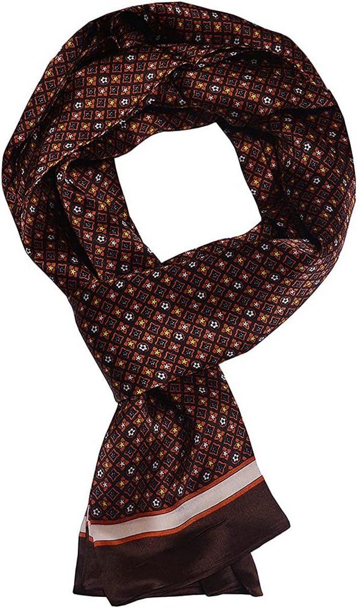 Luxe Heren Sjaal van 100% Zijde met Vintage Patroon - Geschikt voor Elke Gelegenheid