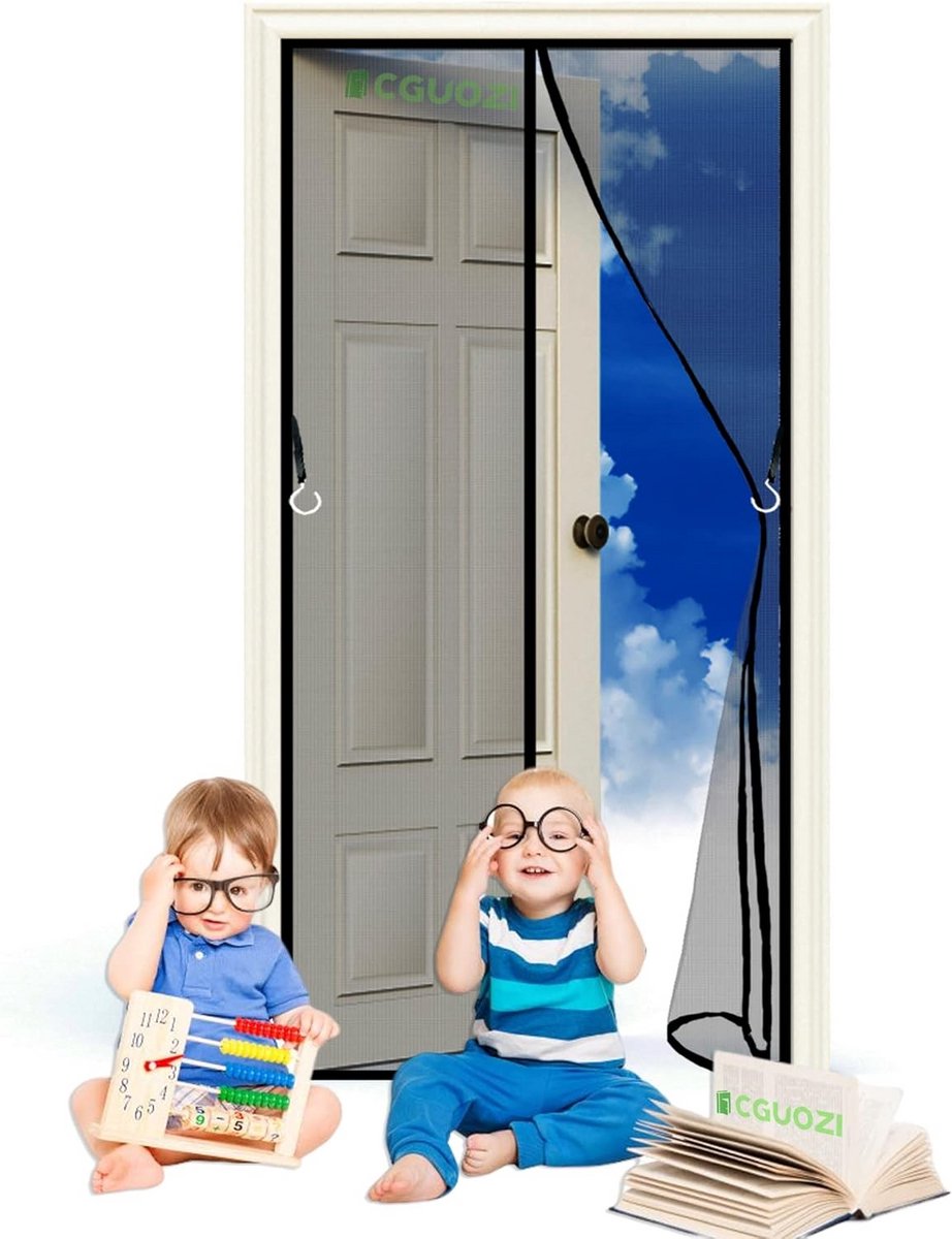 Magnetische Hordeur Zwart 70x225 cm Automatisch Sluitend voor Balkondeuren