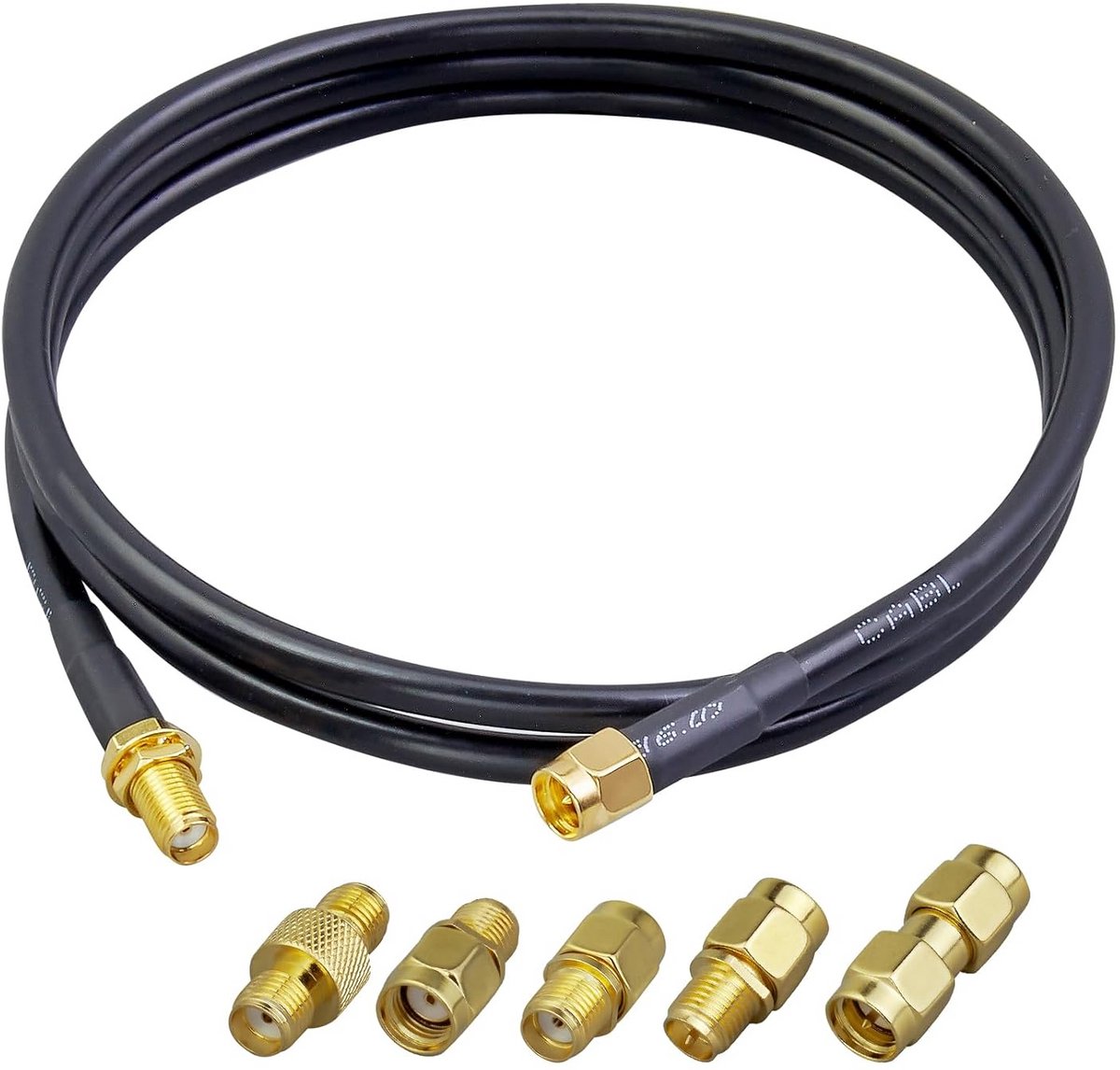 SMA Kabel 1m en 5 Stuks Coax Adapter Set voor 4G LTE Routers en Antennes