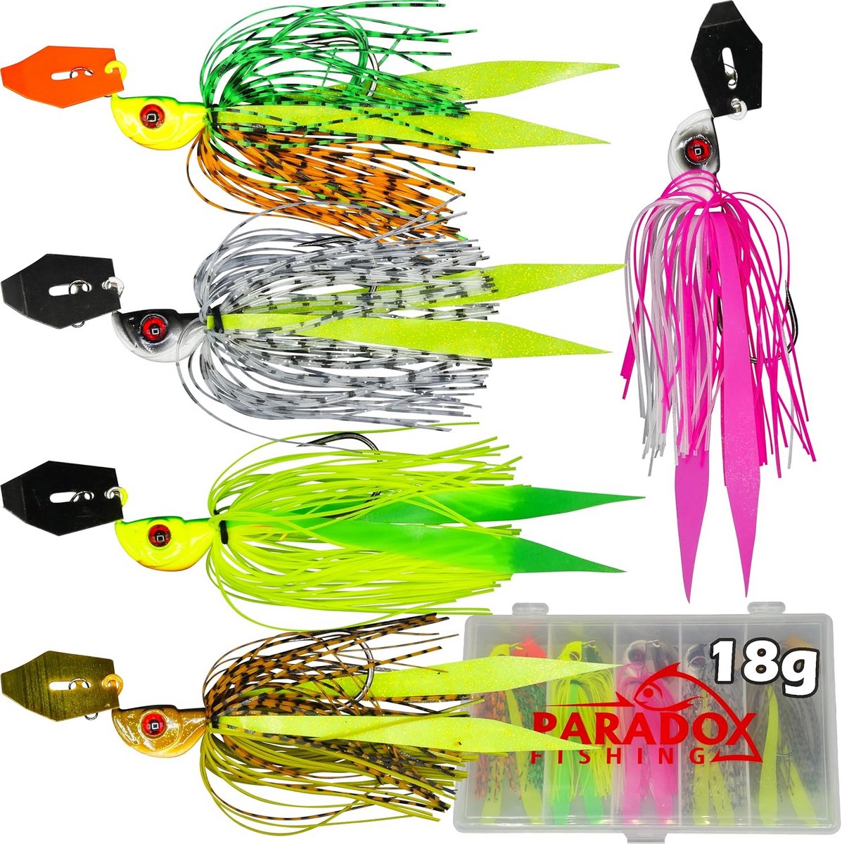 Spinnerbait Set voor Snoek 5 Stuks 18g - Effectieve Kunstaas Set