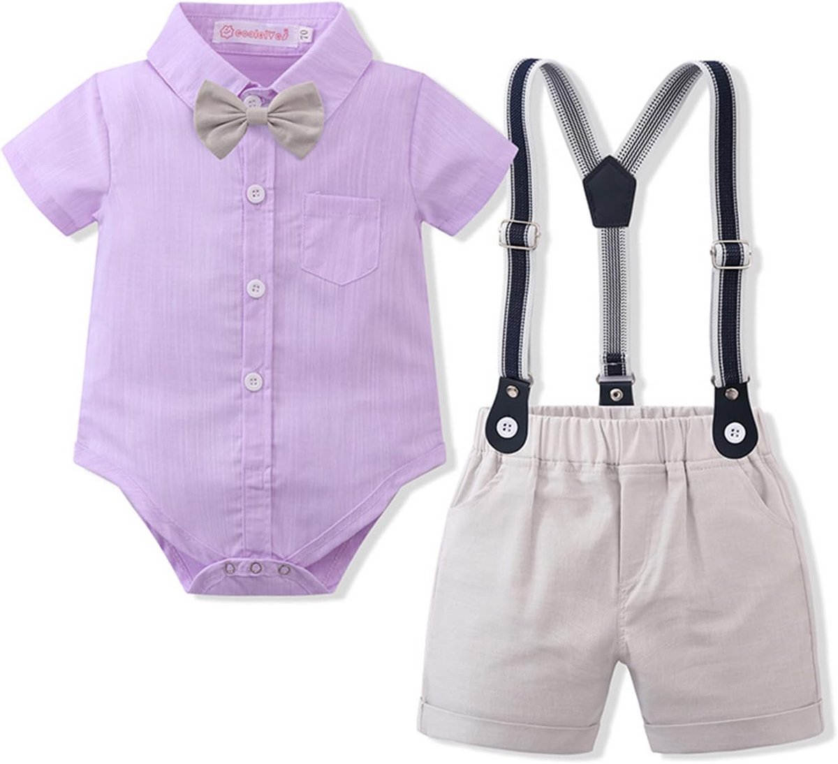 Baby Gentleman Set: Hemd, Bretels en Strik voor Speciale Gelegenheden