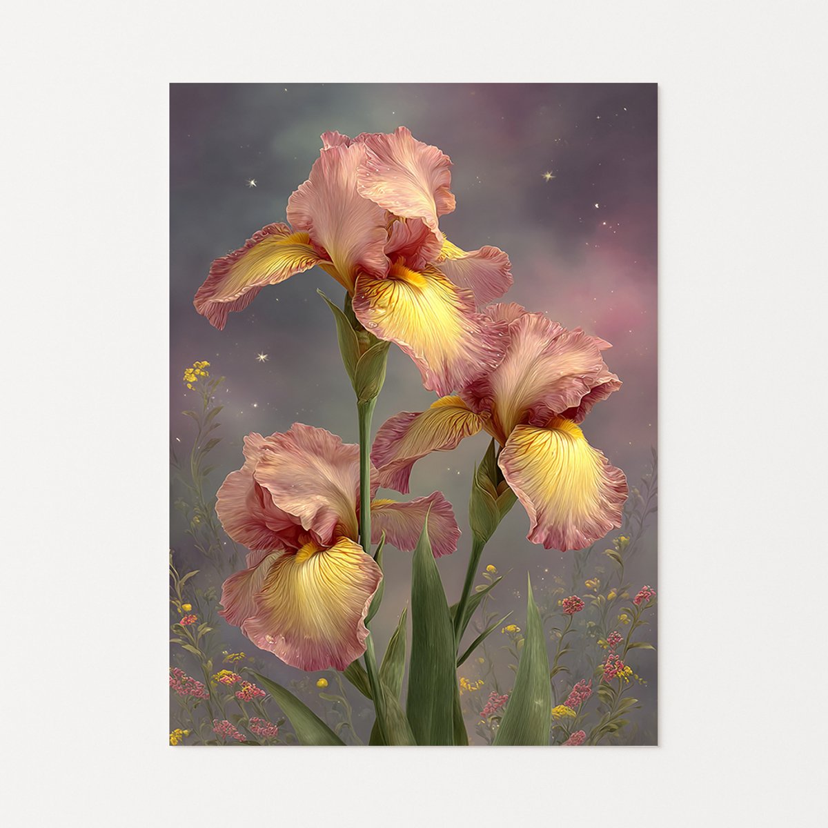 Iris muurdecoratie - Wanddecoratie klassiek - Slaapkamer poster - 60x90 cm