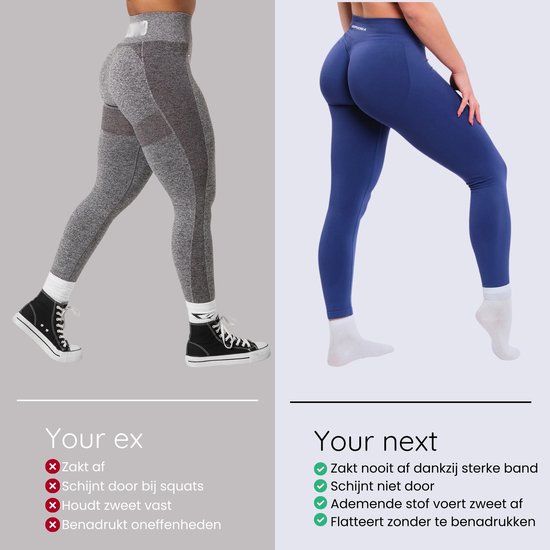 Euphoria Sportlegging Dames - Sportkleding Dames - Sportbroek Dames - Yoga Broek Dames - Donkergrijs - Maat M van Athlecia — afbeelding 4