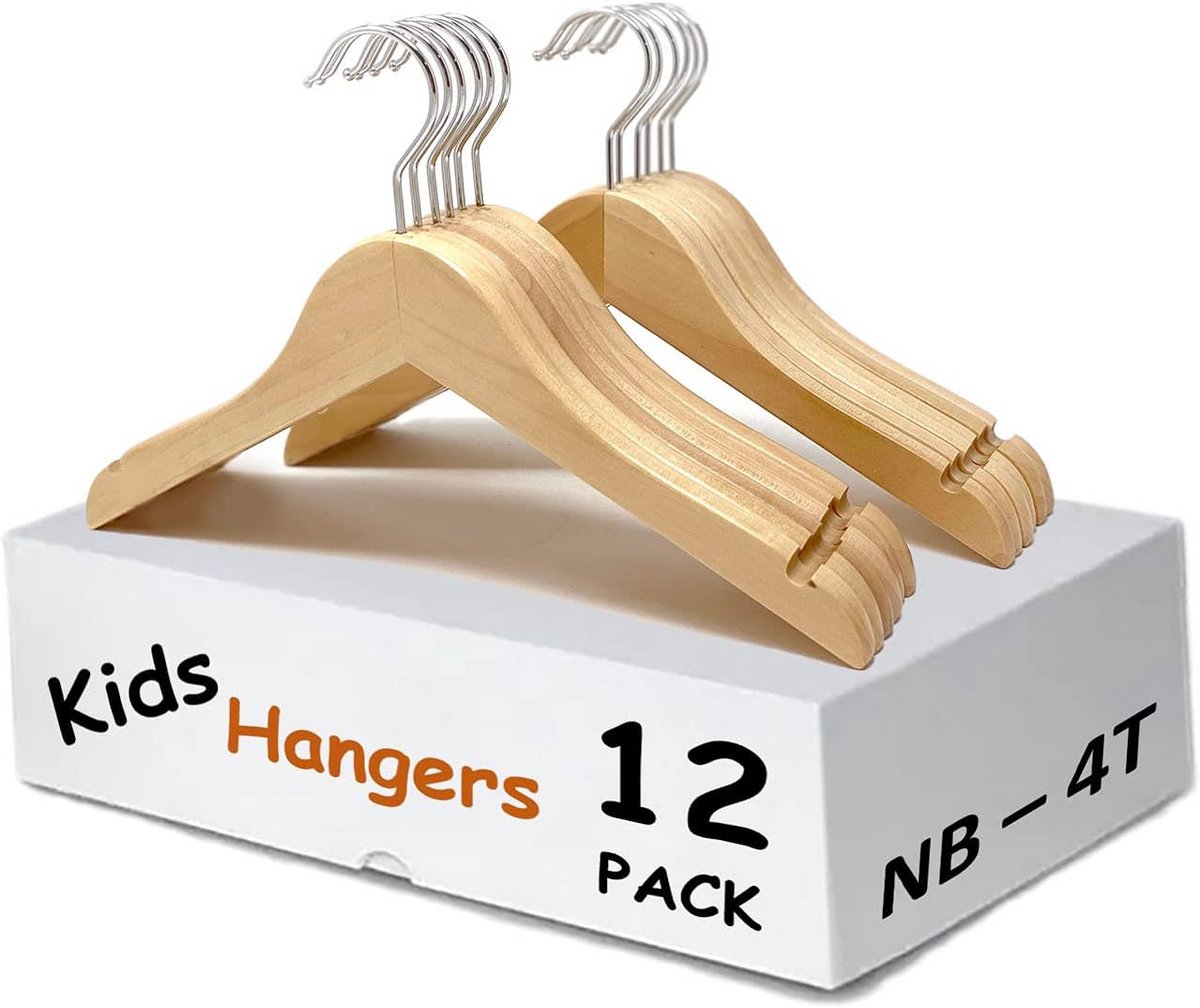 Houten Kledinghangers voor Kinderen en Baby's (Maat NB-4T)