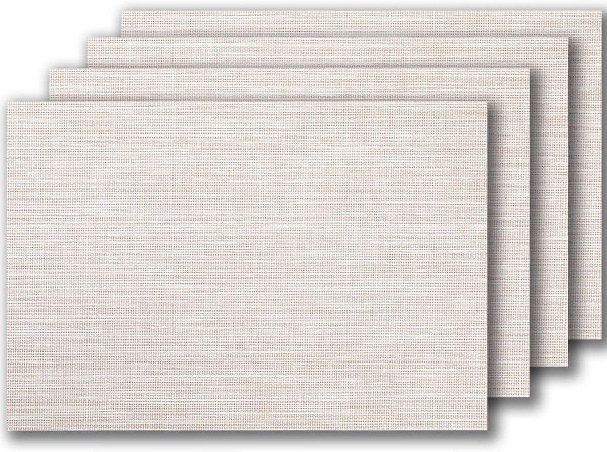 Set van 4 PVC Geweven Placemats - Afveegbaar en Wasbaar voor Binnen en Buiten