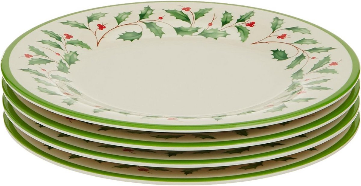 Set van 4 Accent Borden Melamine Ivoor Klassiek Feestelijk Ontwerp