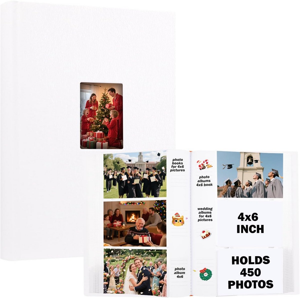 Fotoboek 450 Foto's 10x15cm - Luxe Leren Kaft met Schrijfruimte