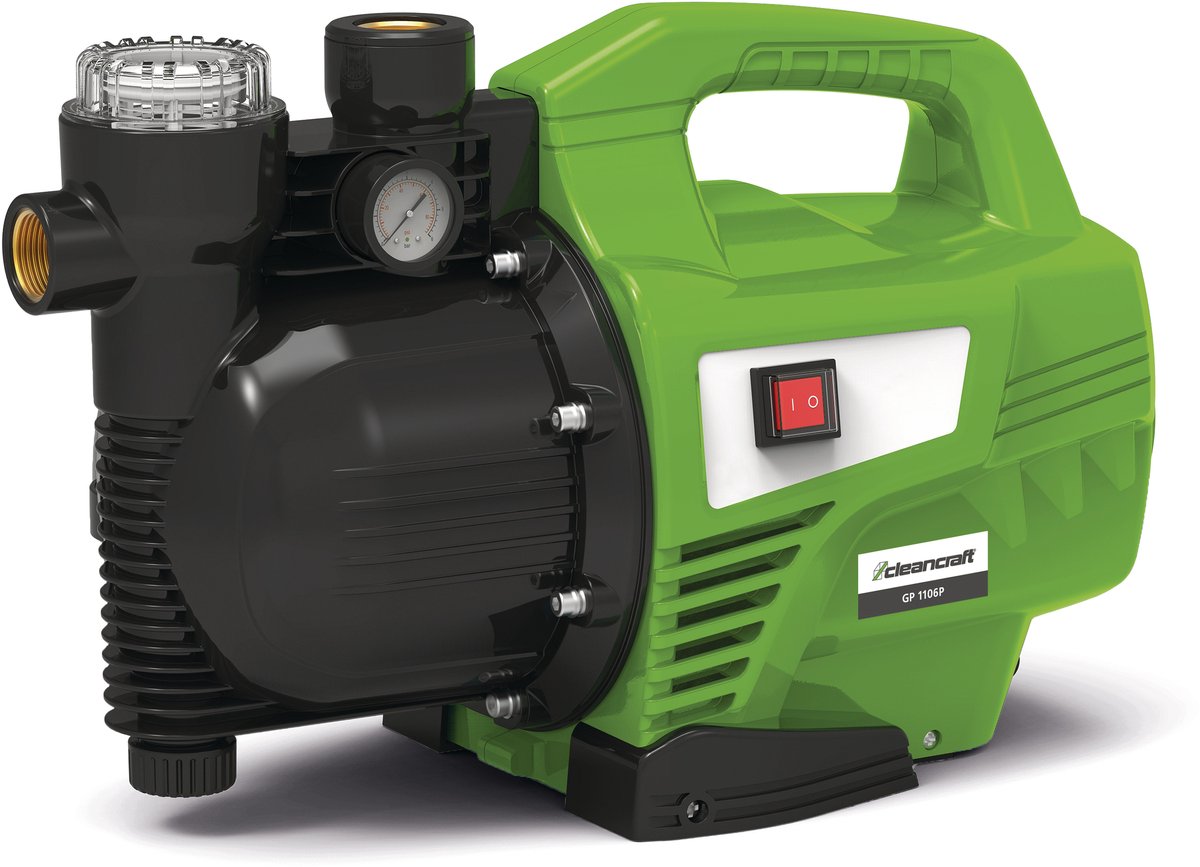 Tuinpomp met voorfilter en kunststof behuizing voor schoon water - capaciteit 4500 l/u - 1,1 kW 230 V Cleancraft GP 1106P