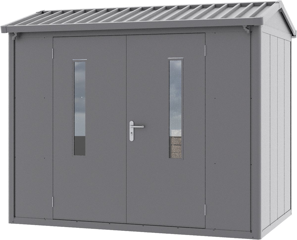 GFP Primeyard Tuinschuur metalen 263x180x231 cm tuinhuis antraciet