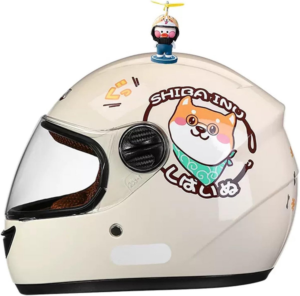 Kinder Integraalmotorhelm met Zonneklep - DOT/ECE Goedgekeurd voor Scooter en Fiets - Veiligheidshelm voor Jongens en Meisjes (48-55 cm)